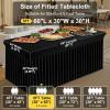 imageSmiry Spandex Tablecloth Elastic Fitted Stretch Tablecloth for 6FT Rectangle Tables Waterproof Washable Table Cover Skirt for Outdoor Wedding Banquet ampamp Parties White 72Lx30Wx30H InchBlack
