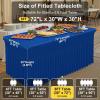 imageSmiry Spandex Tablecloth Elastic Fitted Stretch Tablecloth for 6FT Rectangle Tables Waterproof Washable Table Cover Skirt for Outdoor Wedding Banquet ampamp Parties White 72Lx30Wx30H InchBlue