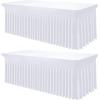 imageSmiry Spandex Tablecloth Elastic Fitted Stretch Tablecloth for 6FT Rectangle Tables Waterproof Washable Table Cover Skirt for Outdoor Wedding Banquet ampamp Parties White 72Lx30Wx30H InchWhite