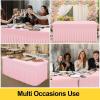 imageSmiry Spandex Tablecloth Elastic Fitted Stretch Tablecloth for 6FT Rectangle Tables Waterproof Washable Table Cover Skirt for Outdoor Wedding Banquet ampamp Parties White 72Lx30Wx30H InchPink