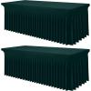 imageSmiry Spandex Tablecloth Elastic Fitted Stretch Tablecloth for 6FT Rectangle Tables Waterproof Washable Table Cover Skirt for Outdoor Wedding Banquet ampamp Parties White 72Lx30Wx30H InchHunter Green