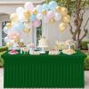 imageSmiry Spandex Tablecloth Elastic Fitted Stretch Tablecloth for 6FT Rectangle Tables Waterproof Washable Table Cover Skirt for Outdoor Wedding Banquet ampamp Parties White 72Lx30Wx30H InchEmerald Green