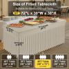 imageSmiry Spandex Tablecloth Elastic Fitted Stretch Tablecloth for 6FT Rectangle Tables Waterproof Washable Table Cover Skirt for Outdoor Wedding Banquet ampamp Parties White 72Lx30Wx30H InchTaupe