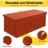 imageSmiry Spandex Tablecloth Elastic Fitted Stretch Tablecloth for 6FT Rectangle Tables Waterproof Washable Table Cover Skirt for Outdoor Wedding Banquet ampamp Parties White 72Lx30Wx30H InchRust