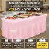 imageSmiry Spandex Tablecloth Elastic Fitted Stretch Tablecloth for 6FT Rectangle Tables Waterproof Washable Table Cover Skirt for Outdoor Wedding Banquet ampamp Parties White 72Lx30Wx30H InchPink