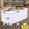 imageSmiry Spandex Tablecloth Elastic Fitted Stretch Tablecloth for 6FT Rectangle Tables Waterproof Washable Table Cover Skirt for Outdoor Wedding Banquet ampamp Parties White 72Lx30Wx30H InchWhite