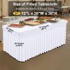 imageSmiry Spandex Tablecloth Elastic Fitted Stretch Tablecloth for 6FT Rectangle Tables Waterproof Washable Table Cover Skirt for Outdoor Wedding Banquet ampamp Parties White 72Lx30Wx30H InchWhite