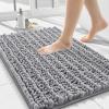 imageSmiry Bathroom Rugs Mat Set 2 Piece 24X16UShaped 24x20 Extra Soft Absorbent Non Slip Rubber Backing Machine Washable Quick Dry Chenille Bath Rug Set for Tub Shower and FloorGrey