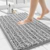 imageSmiry Bathroom Rugs Mat Set 2 Piece 24X16UShaped 24x20 Extra Soft Absorbent Non Slip Rubber Backing Machine Washable Quick Dry Chenille Bath Rug Set for Tub Shower and FloorLight Grey