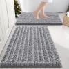 imageSmiry Bathroom Rugs Set 2 Piece30x20 Plus 24x16 and Toilet Lid Cover 175x15 Soft and Absorbent Bath Mat Machine Washable NonSlip Plush Carpet Runner for Tub Shower and Floor Home DecorGrey