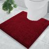 imageSmiry Chenille Bathroom Rugs 24x16 and UShaped Toilet Bath Rugs 20x20 Extra Soft and Absorbent Shaggy Bath Mat Machine Washable NonSlip Plush Carpet Burgundy