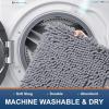 imageSmiry Chenille Bathroom Rugs 24x16 and UShaped Toilet Bath Rugs 20x20 Extra Soft and Absorbent Shaggy Bath Mat Machine Washable NonSlip Plush Carpet Grey