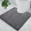 imageSmiry Chenille Bathroom Rugs 24x16 and UShaped Toilet Bath Rugs 20x20 Extra Soft and Absorbent Shaggy Bath Mat Machine Washable NonSlip Plush Carpet Grey