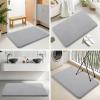 imageSmiry Memory Foam Bath Mat Rug 32x20 Extra Soft Absorbent Bathroom Rugs Quick Dry Non Slip Machine Washable Bath Carpet for Bathroom Floor Tub Shower and Home Decor Accessories GreyGrey