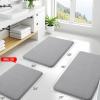 imageSmiry Memory Foam Bath Mat Rug 32x20 Extra Soft Absorbent Bathroom Rugs Quick Dry Non Slip Machine Washable Bath Carpet for Bathroom Floor Tub Shower and Home Decor Accessories GreyGrey