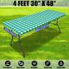 imageSmiry Picnic Table Cloth 2 Pack Waterproof Elastic Fitted Tablecloths for 6FT Rectangle Tables Washable Polyester Buffalo Plaid Tablecloth for Camping Dining ampamp Outdoor Black ampamp White 30quot x 72quotGreen and White