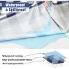 imageSmiry Picnic Table Cloth 2 Pack Waterproof Elastic Fitted Tablecloths for 6FT Rectangle Tables Washable Polyester Buffalo Plaid Tablecloth for Camping Dining ampamp Outdoor Black ampamp White 30quot x 72quotNavy and White