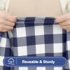 imageSmiry Picnic Table Cloth 2 Pack Waterproof Elastic Fitted Tablecloths for 6FT Rectangle Tables Washable Polyester Buffalo Plaid Tablecloth for Camping Dining ampamp Outdoor Black ampamp White 30quot x 72quotNavy and White
