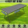 imageSmiry Picnic Table Cloth 2 Pack Waterproof Elastic Fitted Tablecloths for 6FT Rectangle Tables Washable Polyester Buffalo Plaid Tablecloth for Camping Dining ampamp Outdoor Black ampamp White 30quot x 72quotBlack and White