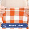 imageSmiry Picnic Table Cloth 2 Pack Waterproof Elastic Fitted Tablecloths for 6FT Rectangle Tables Washable Polyester Buffalo Plaid Tablecloth for Camping Dining ampamp Outdoor Black ampamp White 30quot x 72quotOrange and White