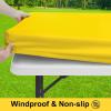 imageSmiry Picnic Table Cover with Bench Covers Waterproof Elastic Fitted Polyester Tablecloths for 6 Ft Rectangle Tables Washable Windproof Tablecloth for Camping RV ampamp Outdoor Black 30x72 InchesYellow