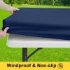 imageSmiry Picnic Table Cover with Bench Covers Waterproof Elastic Fitted Polyester Tablecloths for 6 Ft Rectangle Tables Washable Windproof Tablecloth for Camping RV ampamp Outdoor Black 30x72 InchesNavy