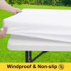 imageSmiry Picnic Table Cover with Bench Covers Waterproof Elastic Fitted Polyester Tablecloths for 6 Ft Rectangle Tables Washable Windproof Tablecloth for Camping RV ampamp Outdoor Black 30x72 InchesWhite