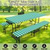 imageSmiry Picnic Table Cover with Bench Covers Waterproof Elastic Fitted Tablecloths for 6 Foot Rectangle Tables Washable Buffalo Plaid Tablecloth for Camping Outdoor Black ampamp White 30quotx72quotGreen and White