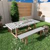 imageSmiry Picnic Table Cover with Bench Covers Waterproof Elastic Fitted Tablecloths for 6 Foot Rectangle Tables Washable Buffalo Plaid Tablecloth for Camping Outdoor Black ampamp White 30quotx72quotGrey and White