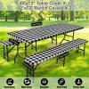 imageSmiry Picnic Table Cover with Bench Covers Waterproof Elastic Fitted Tablecloths for 6 Foot Rectangle Tables Washable Buffalo Plaid Tablecloth for Camping Outdoor Black ampamp White 30quotx72quotBlack and White