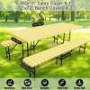 imageSmiry Picnic Table Cover with Bench Covers Waterproof Elastic Fitted Tablecloths for 6 Foot Rectangle Tables Washable Buffalo Plaid Tablecloth for Camping Outdoor Black ampamp White 30quotx72quotYellow and White