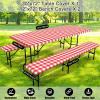 imageSmiry Picnic Table Cover with Bench Covers Waterproof Elastic Fitted Tablecloths for 6 Foot Rectangle Tables Washable Buffalo Plaid Tablecloth for Camping Outdoor Black ampamp White 30quotx72quotRed and White