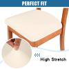 imageSmiry Velvet Seat Covers for Dining Room Chair Set of 4 Stretch Fit Removable Washable Chair Seat Cushion Protector Slipcovers with Ties TealCream