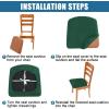 imageSmiry Velvet Seat Covers for Dining Room Chair Set of 4 Stretch Fit Removable Washable Chair Seat Cushion Protector Slipcovers with Ties TealDark Green