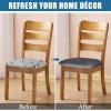 imageSmiry Velvet Seat Covers for Dining Room Chair Set of 4 Stretch Fit Removable Washable Chair Seat Cushion Protector Slipcovers with Ties TealDark Grey