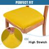 imageSmiry Velvet Seat Covers for Dining Room Chair Set of 4 Stretch Fit Removable Washable Chair Seat Cushion Protector Slipcovers with Ties TealMustard Yellow