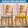 imageSmiry Velvet Seat Covers for Dining Room Chair Set of 4 Stretch Fit Removable Washable Chair Seat Cushion Protector Slipcovers with Ties TealMustard Yellow