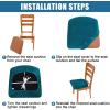 imageSmiry Velvet Seat Covers for Dining Room Chair Set of 4 Stretch Fit Removable Washable Chair Seat Cushion Protector Slipcovers with Ties TealTeal