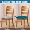 imageSmiry Velvet Seat Covers for Dining Room Chair Set of 4 Stretch Fit Removable Washable Chair Seat Cushion Protector Slipcovers with Ties TealTeal