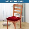 imageSmiry Velvet Seat Covers for Dining Room Chair Set of 4 Stretch Fit Removable Washable Chair Seat Cushion Protector Slipcovers with Ties TealWine Red