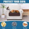 imageSmiry Waterproof Couch Cushion Covers Stretch Washable Sofa Cushion Cover Soft Sofa Slipcover Elastic NonSlip Furniture Protector for Pets Kid Medium MochaChocolate