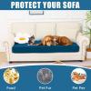 imageSmiry Waterproof Couch Cushion Covers Stretch Washable Sofa Cushion Cover Soft Sofa Slipcover Elastic NonSlip Furniture Protector for Pets Kid Medium MochaDeep Teal