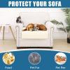 imageSmiry Waterproof Couch Cushion Covers Stretch Washable Sofa Cushion Cover Soft Sofa Slipcover Elastic NonSlip Furniture Protector for Pets Kid Medium MochaBeige