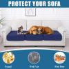 imageSmiry Waterproof Couch Cushion Covers Stretch Washable Sofa Cushion Cover Soft Sofa Slipcover Elastic NonSlip Furniture Protector for Pets Kid Medium MochaNavy