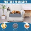 imageSmiry Waterproof Couch Cushion Covers Stretch Washable Sofa Cushion Cover Soft Sofa Slipcover Elastic NonSlip Furniture Protector for Pets Kid Medium MochaGrey