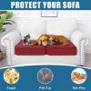 imageSmiry Waterproof Couch Cushion Covers Stretch Washable Sofa Cushion Cover Soft Sofa Slipcover Elastic NonSlip Furniture Protector for Pets Kid Medium MochaWine Red