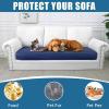imageSmiry Waterproof Couch Cushion Covers Stretch Washable Sofa Cushion Cover Soft Sofa Slipcover Elastic NonSlip Furniture Protector for Pets Kid Medium MochaNavy