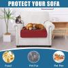 imageSmiry Waterproof Couch Cushion Covers Stretch Washable Sofa Cushion Cover Soft Sofa Slipcover Elastic NonSlip Furniture Protector for Pets Kid Medium MochaWine Red
