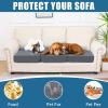 imageSmiry Waterproof Couch Cushion Covers Stretch Washable Sofa Cushion Cover Soft Sofa Slipcover Elastic NonSlip Furniture Protector for Pets Kid Medium MochaDark Grey
