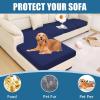imageSmiry Waterproof Couch Cushion Covers Stretch Washable Sofa Cushion Cover Soft Sofa Slipcover Elastic NonSlip Furniture Protector for Pets Kid Medium MochaNavy